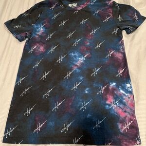 Hollister Blue and Purple Tie-Dye XS Galaxy all over t-shirt